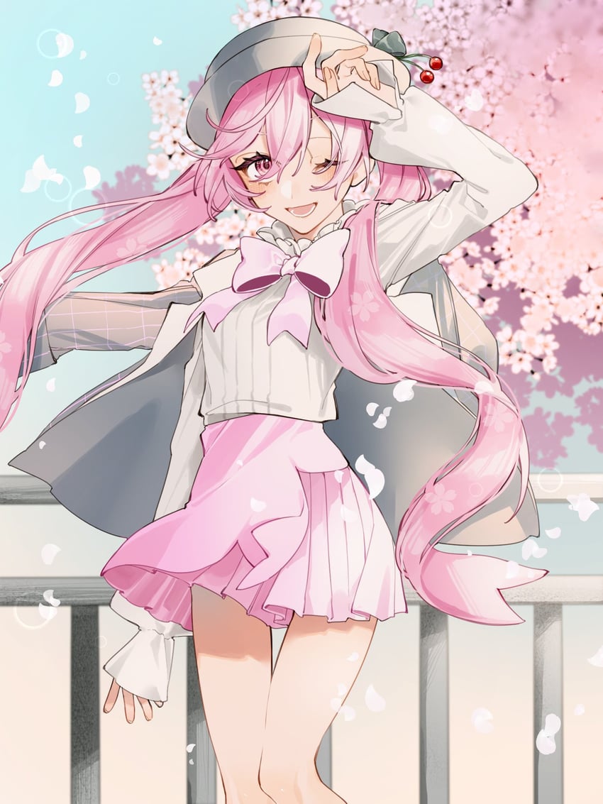 hatsune miku and sakura miku (vocaloid) drawn by maitake_4869