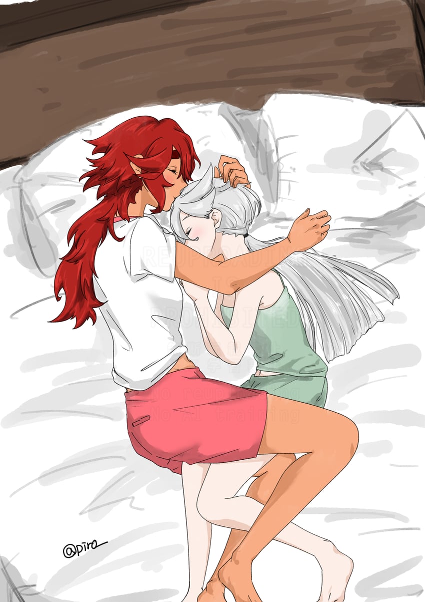 suletta mercury and miorine rembran (gundam and 1 more) drawn by 715piro_gon