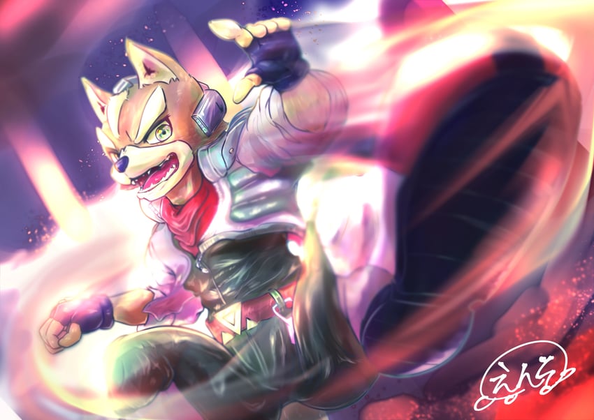 fox mccloud (super smash bros. and 1 more) drawn by enso_turtle