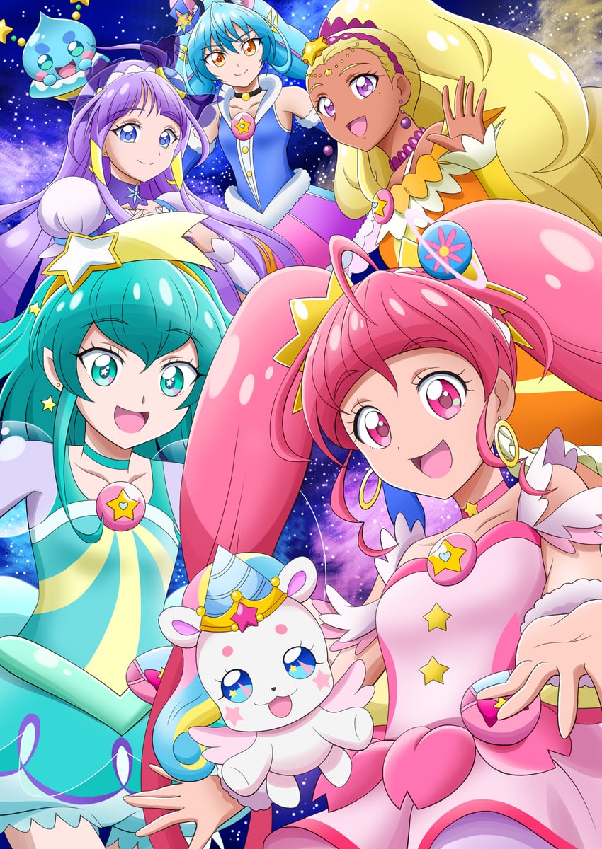 hagoromo lala, hoshina hikaru, yuni, kaguya madoka, cure milky, and 7 more (precure and 1 more) drawn by raina_(14758801)