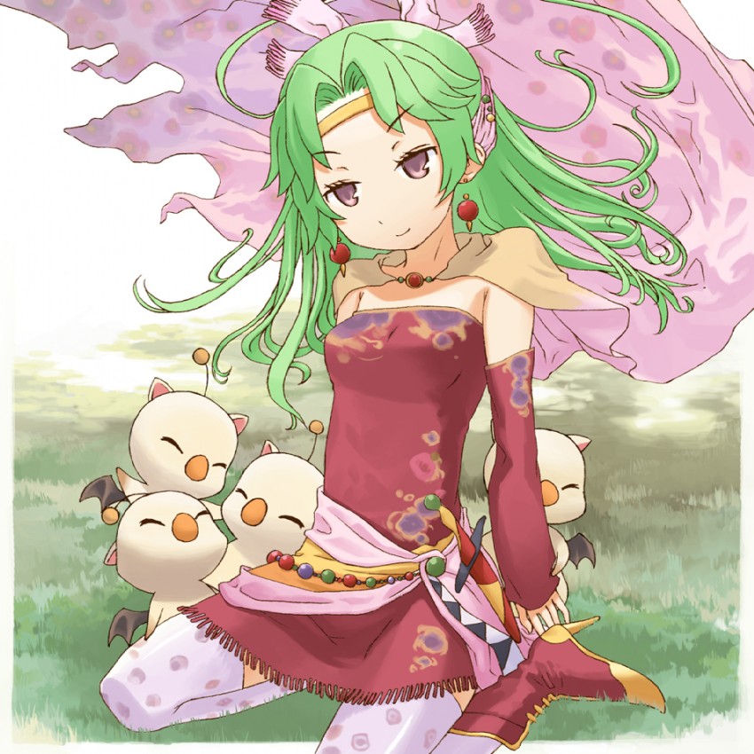 terra branford and moogle (final fantasy and 1 more) drawn by buntan