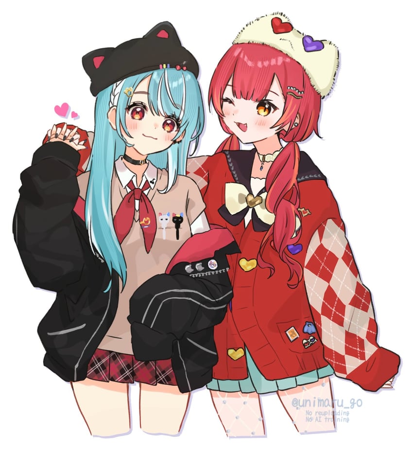 nekota tsuna and shiranami ramune (vspo!) drawn by unimaru_go