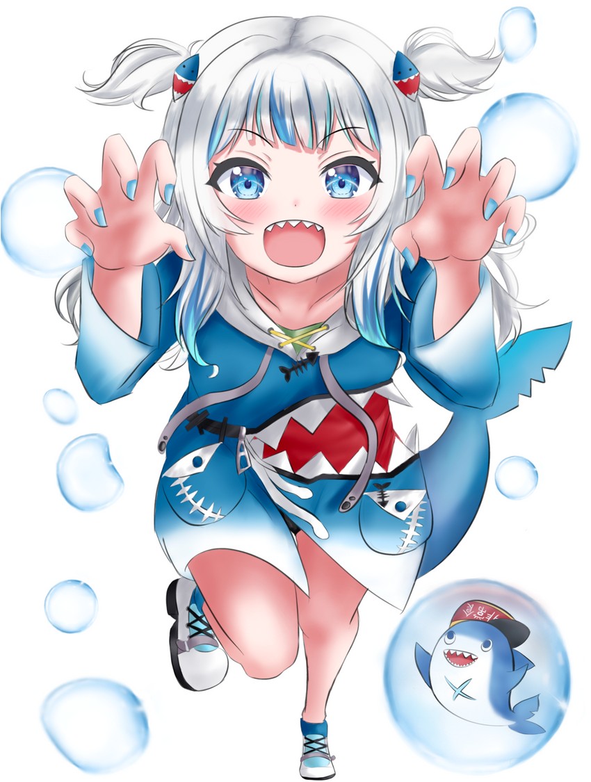 gawr gura (hololive and 1 more) drawn by kuma_piv