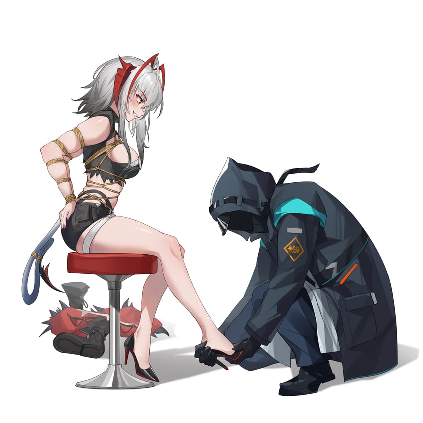 doctor, w, and wis'adel (arknights) drawn by shinebell