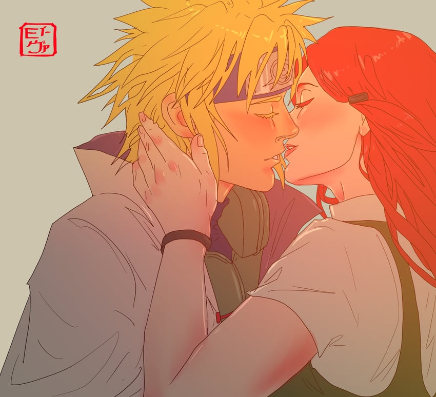 uzumaki kushina and namikaze minato (naruto) drawn by evartandadam