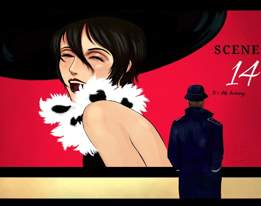 mikasa ackerman and jean kirstein (shingeki no kyojin and 1 more) drawn by azulmarina3