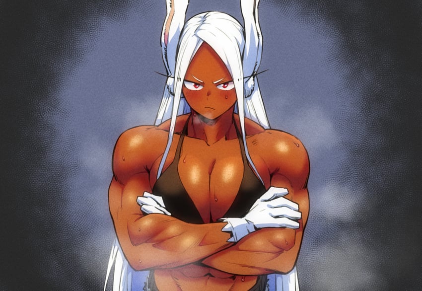 mirko (boku no hero academia) drawn by azraqshinji and parallaxfused