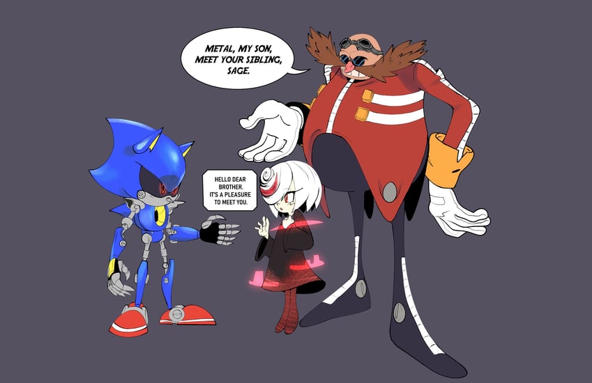 dr. eggman, metal sonic, and sage (sonic and 1 more) drawn by illymarket