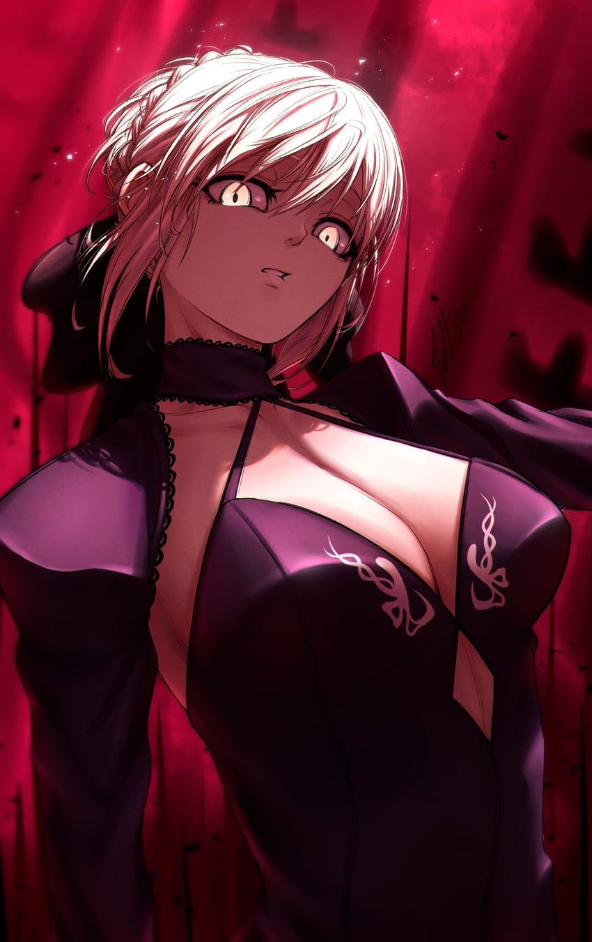 artoria pendragon and saber alter (fate and 1 more) drawn by tettora