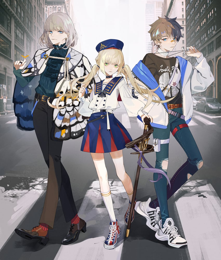 artoria pendragon, fujimaru ritsuka, artoria caster, and oberon (fate and 1 more) drawn by parai0
