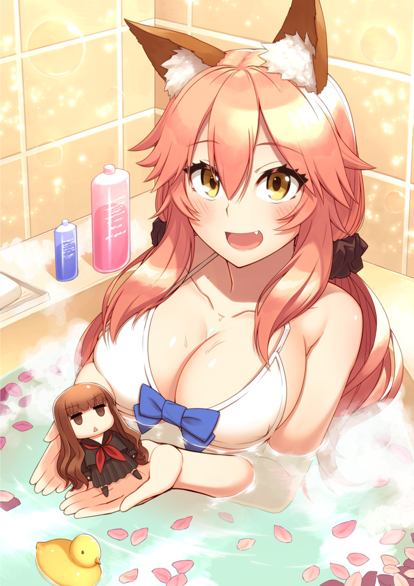 tamamo, tamamo no mae, and kishinami hakuno (fate and 2 more) drawn by oyaji-sou