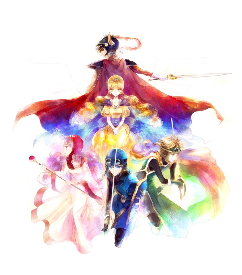 princess of moonbrook, prince of lorasia, prince of samantoria, hero, and princess laura (dragon quest and 2 more) drawn by kuzumosu