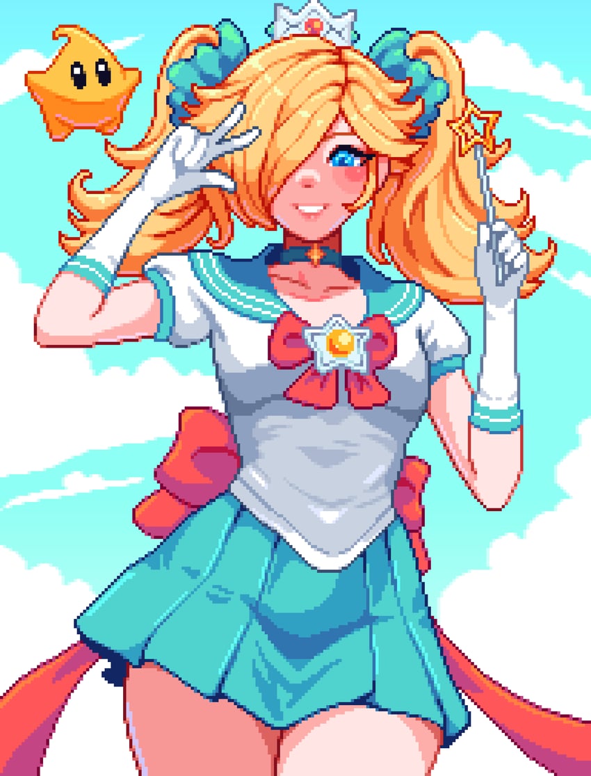 rosalina and luma (mario and 2 more) drawn by yumykon