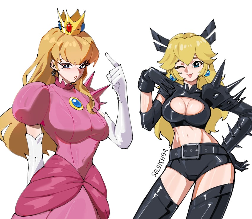 princess peach and magik (mario and 3 more) drawn by selvish94
