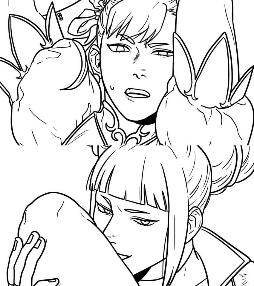 chun-li and han juri (street fighter) drawn by efd