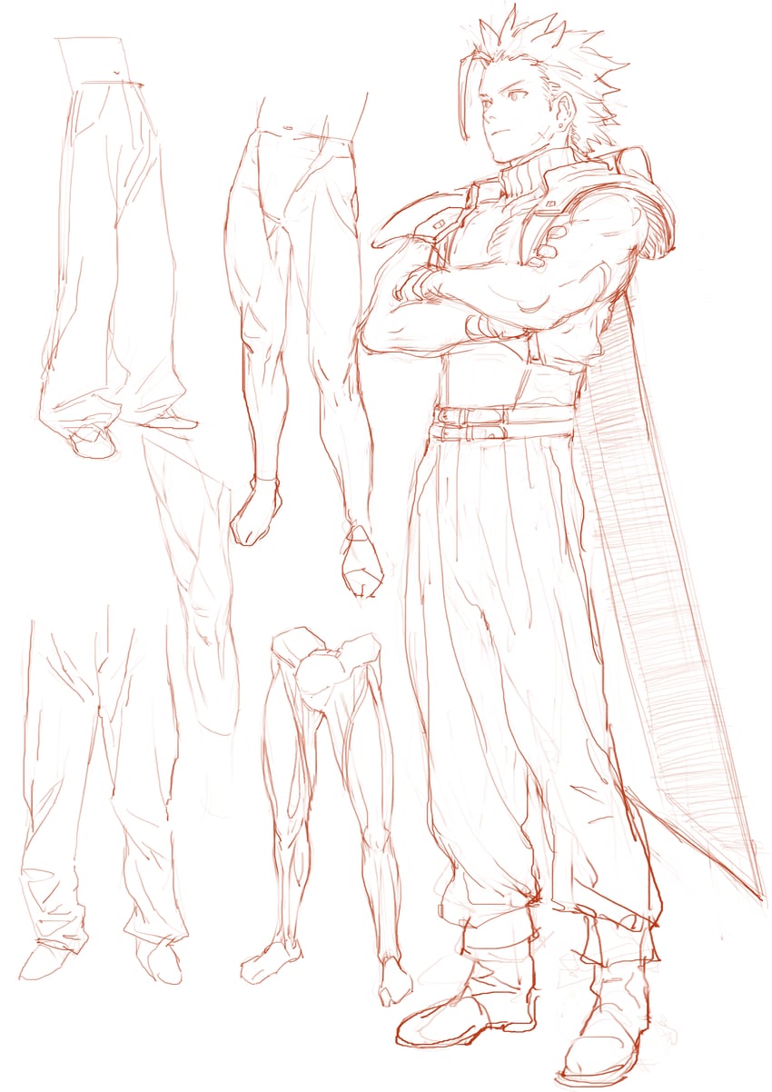 zack fair (final fantasy and 1 more) drawn by af_cf