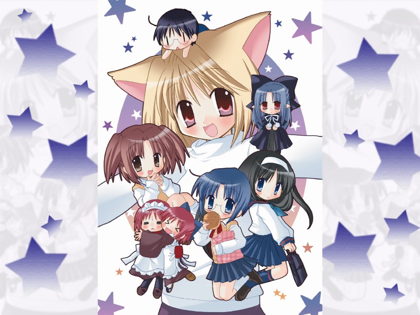 arcueid brunestud, ciel, tohno akiha, kohaku, tohno shiki, and 3 more (tsukihime)