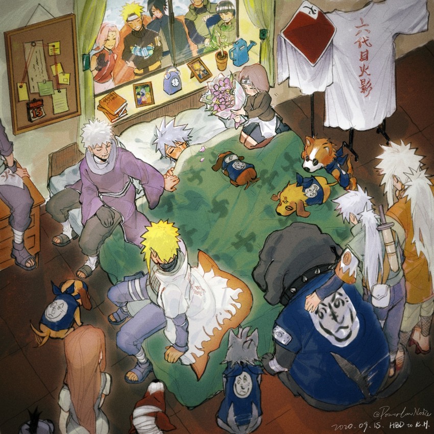haruno sakura, uzumaki naruto, uchiha sasuke, hatake kakashi, uchiha obito, and 16 more (naruto and 1 more) drawn by mi_lu_zaosheng