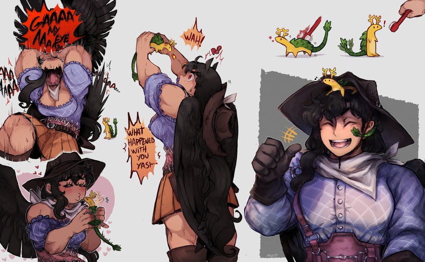 kicchou yachie and kurokoma saki (touhou and 1 more) drawn by sleep_(isliping)