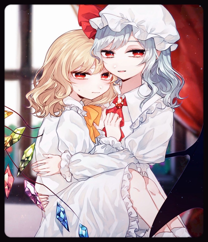 remilia scarlet and flandre scarlet (touhou) drawn by katai_(nekoneko0720)