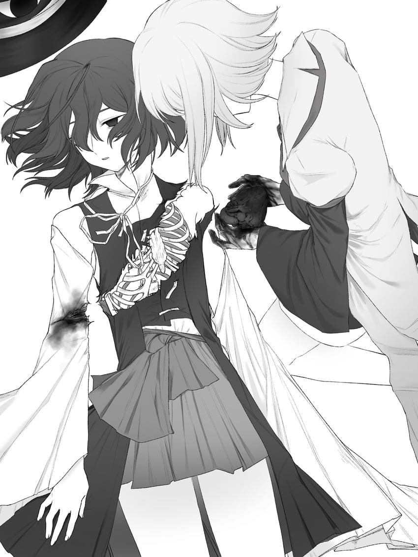 enraku tsubakura and houlen yabusame (len'en) drawn by gas_wf