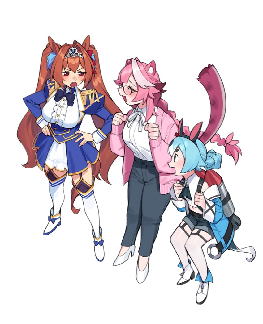 daiwa scarlet, raora panthera, and chattino (hololive and 2 more) drawn by dasdokter