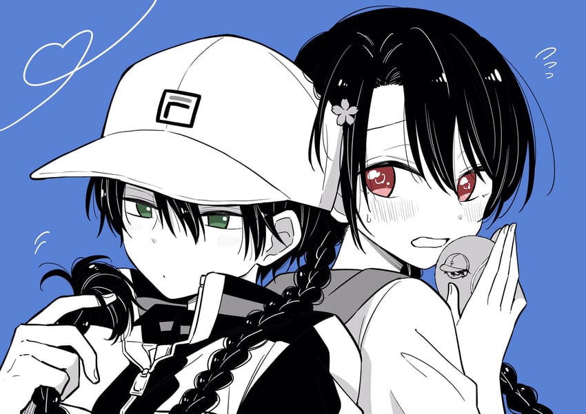 echizen ryooma and ryuuzaki sakuno (tennis no ouji-sama) drawn by kobayashi_kina