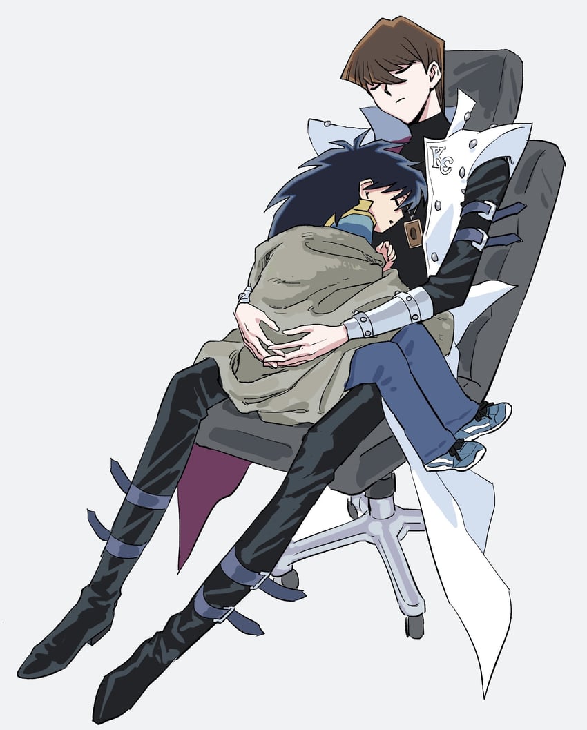 kaiba seto and kaiba mokuba (yu-gi-oh! and 1 more) drawn by nagsu_(narksuhaza)