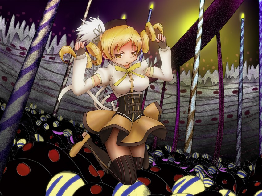 tomoe mami and pyotr (mahou shoujo madoka magica) drawn by bin_bin