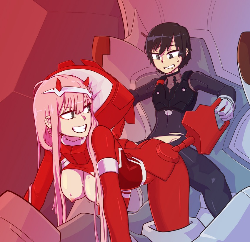 zero two and hiro (darling in the franxx) drawn by tenk