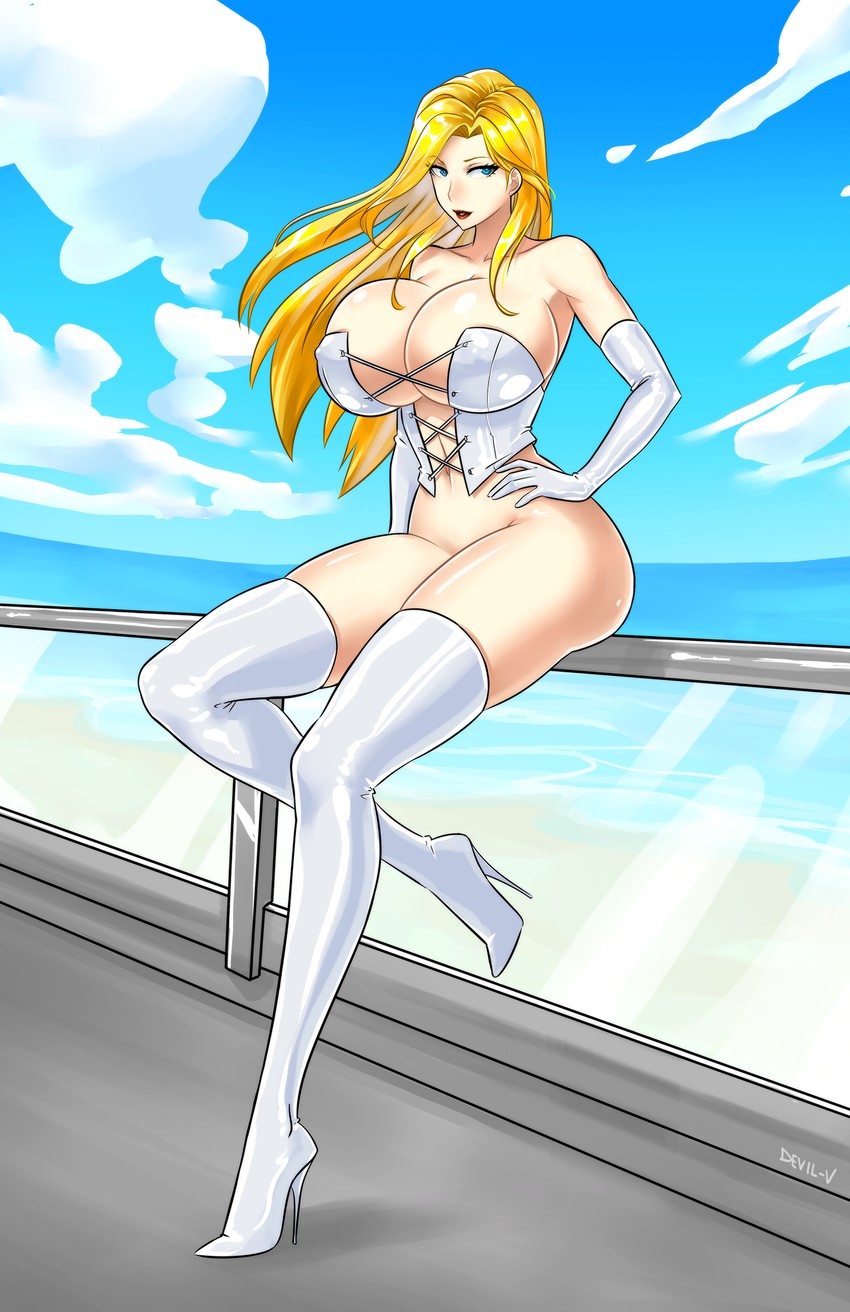 emma frost (marvel and 1 more) drawn by devil-v