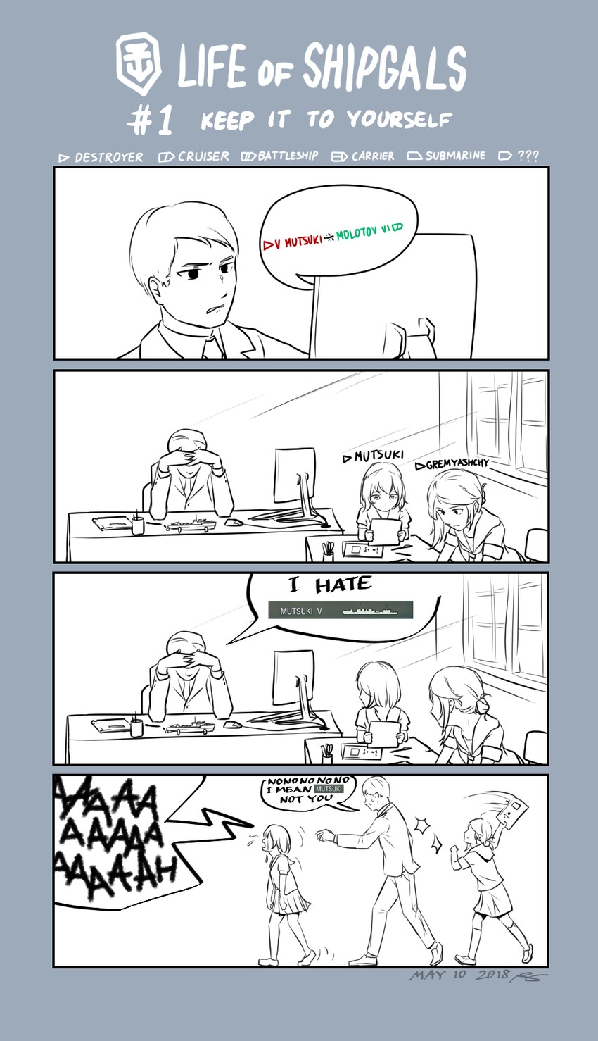 admiral, mutsuki, and gremyashchy (kantai collection and 1 more) drawn by ryan_greythorn