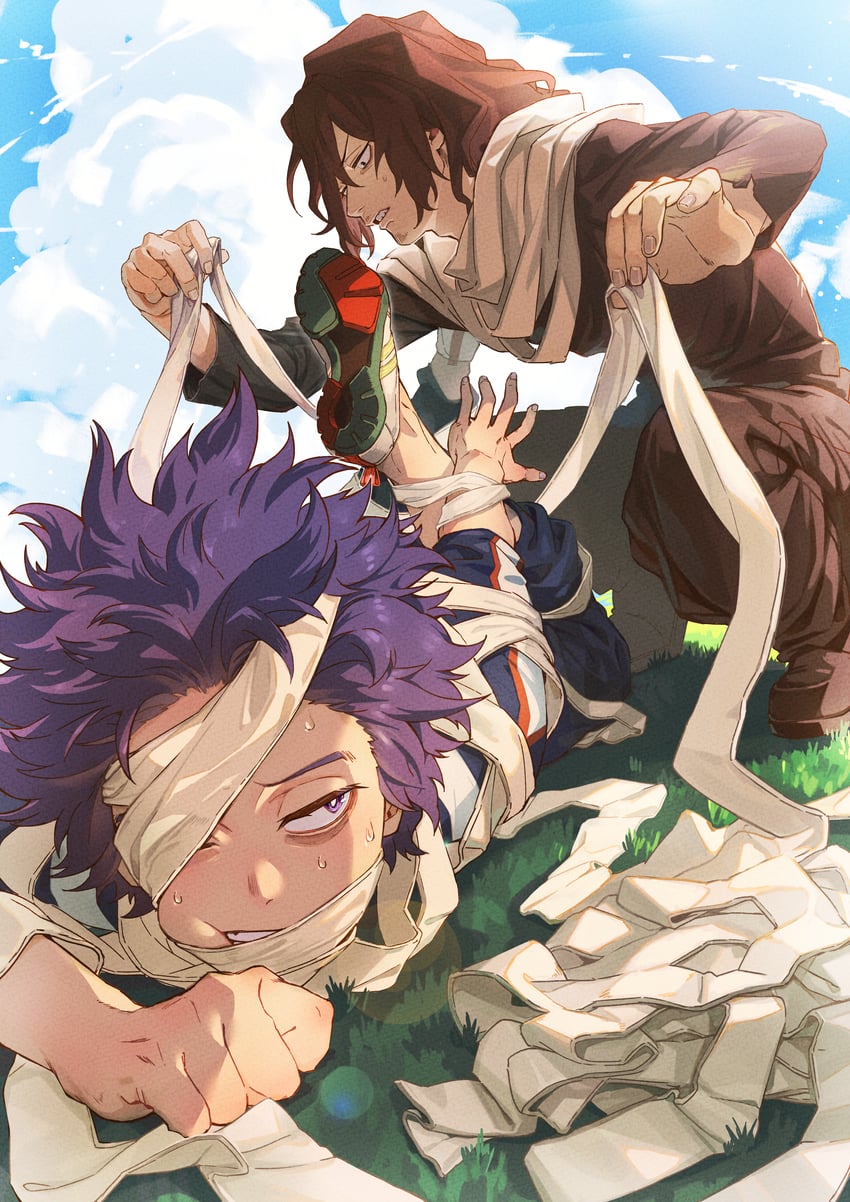 aizawa shota and shinso hitoshi (boku no hero academia) drawn by kawaharaaisu