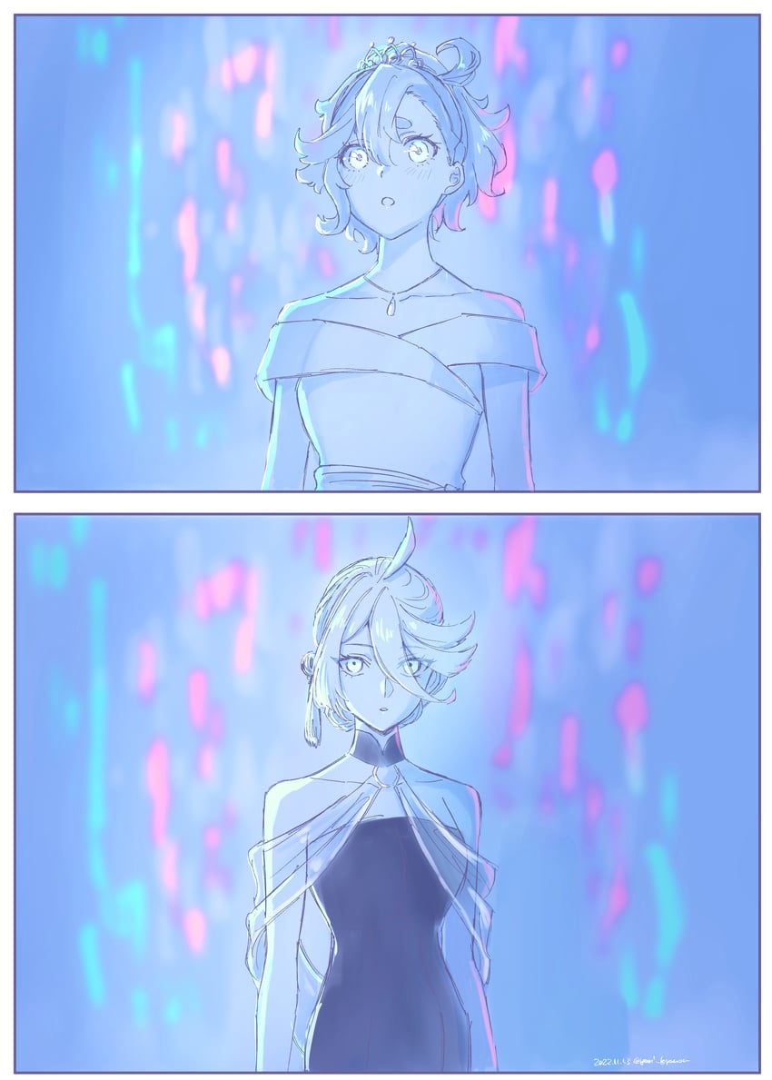 suletta mercury and miorine rembran (gundam and 1 more) drawn by yuri_kyanon