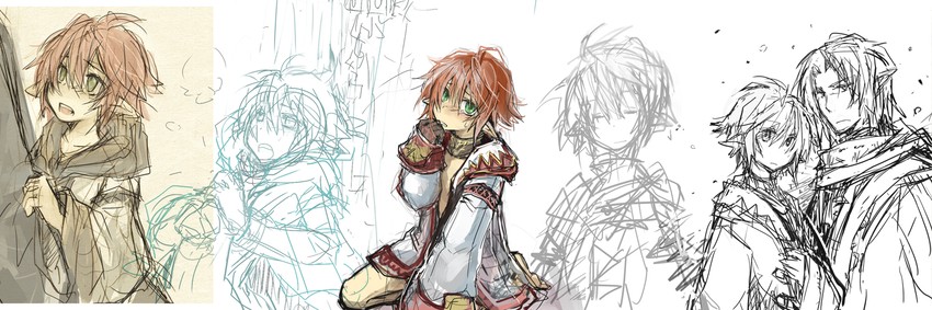 adventurer and white mage (final fantasy and 1 more) drawn by fujiwara_akina