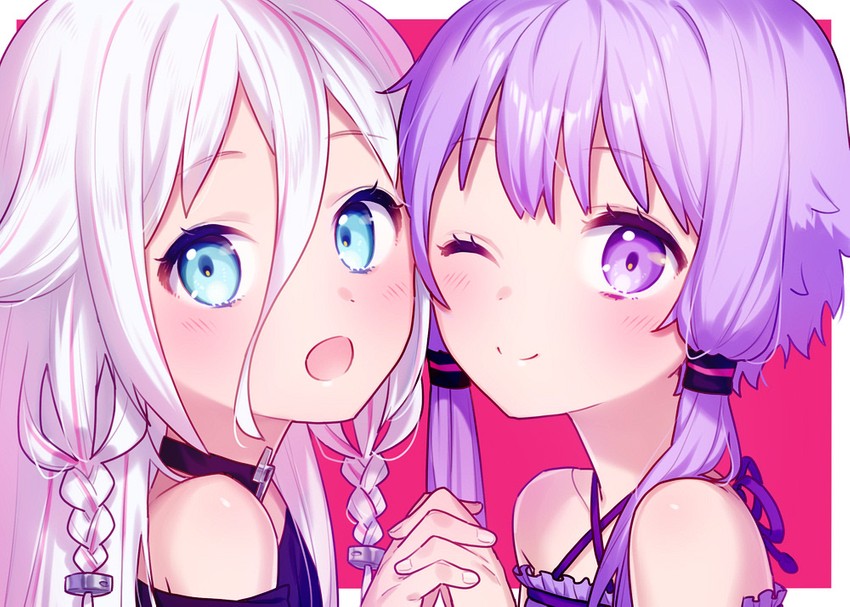 yuzuki yukari and ia (vocaloid and 1 more) drawn by ai_kusunoki