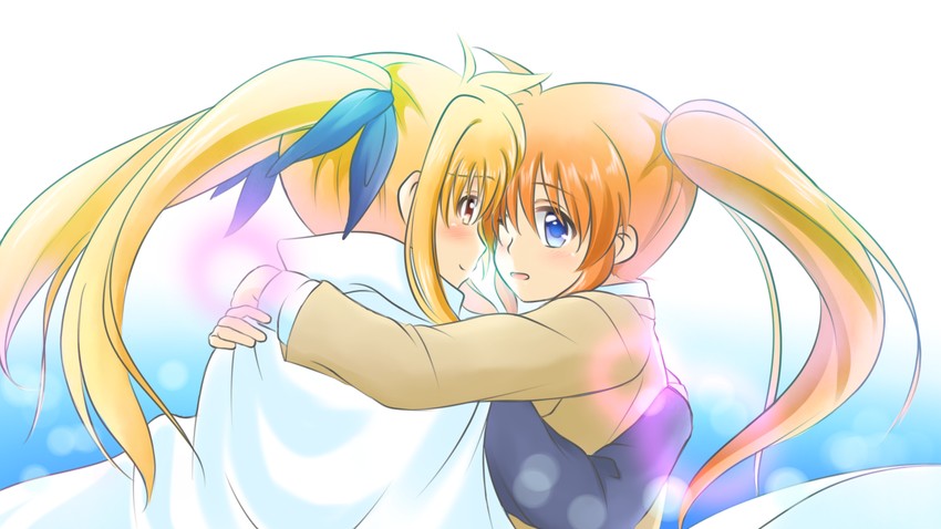 fate testarossa and takamachi nanoha (lyrical nanoha and 2 more) drawn by kerorokjy