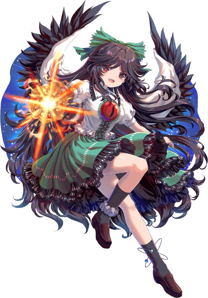 reiuji utsuho (touhou and 1 more) drawn by kumio