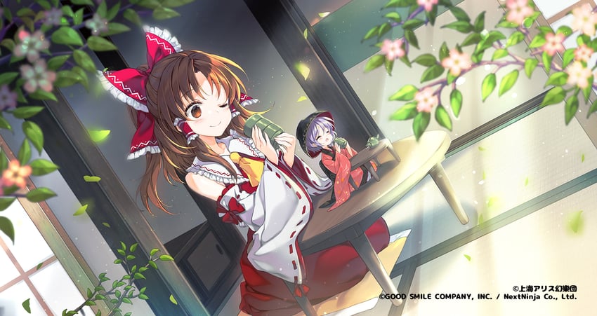 hakurei reimu and sukuna shinmyoumaru (touhou and 1 more) drawn by juna