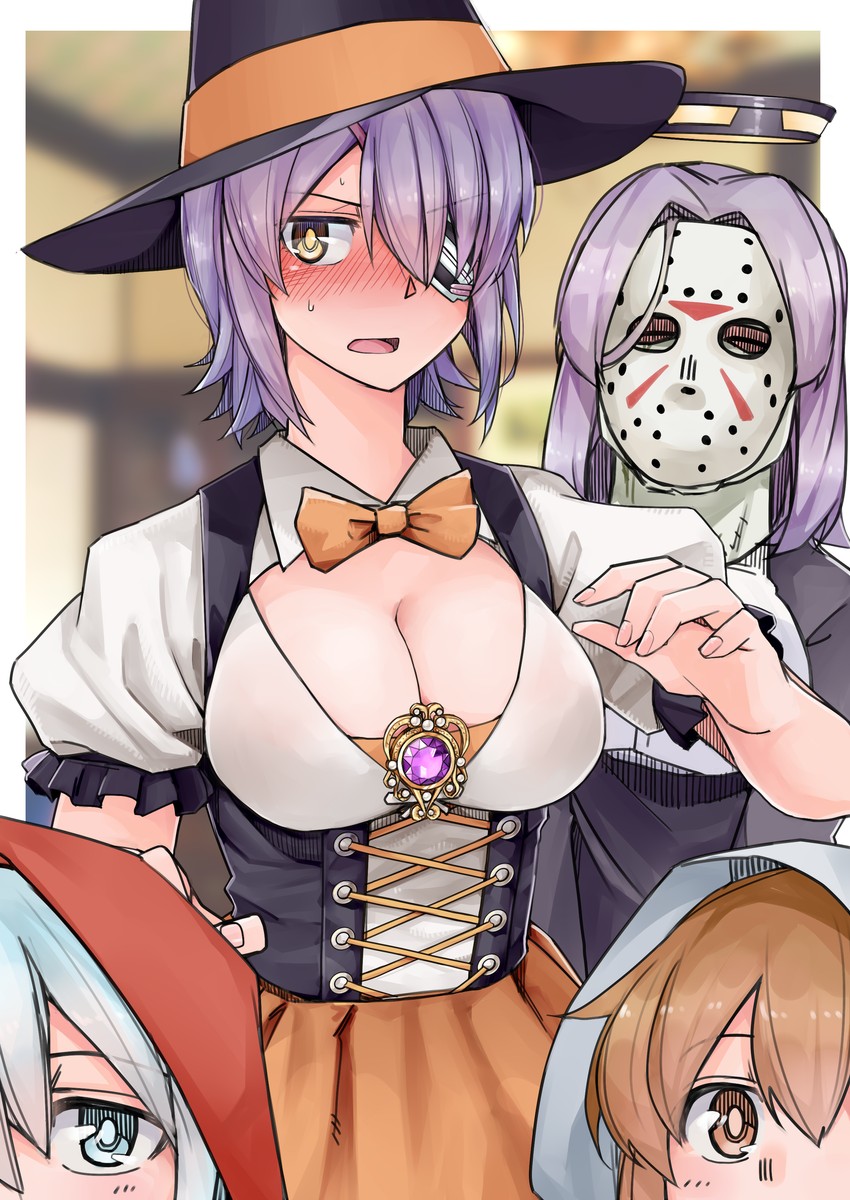 hibiki, inazuma, tenryuu, tatsuta, and jason voorhees (kantai collection and 1 more) drawn by tadd_(tatd)