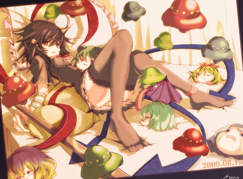 tatara kogasa, nazrin, hijiri byakuren, houjuu nue, toramaru shou, and 1 more (touhou and 1 more) drawn by kuronuko_neero