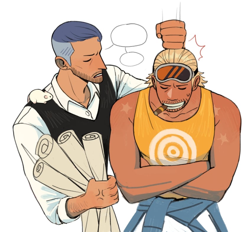 paulie, iceburg, and tyrannosaurus (one piece) drawn by jakkenpoy