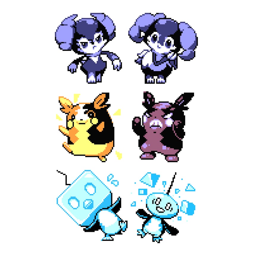 morpeko, eiscue, and indeedee (pokemon and 1 more) drawn by pat_attackerman