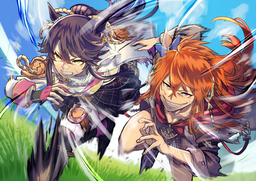 narita brian and orfevre (umamusume) drawn by akaya_shiki