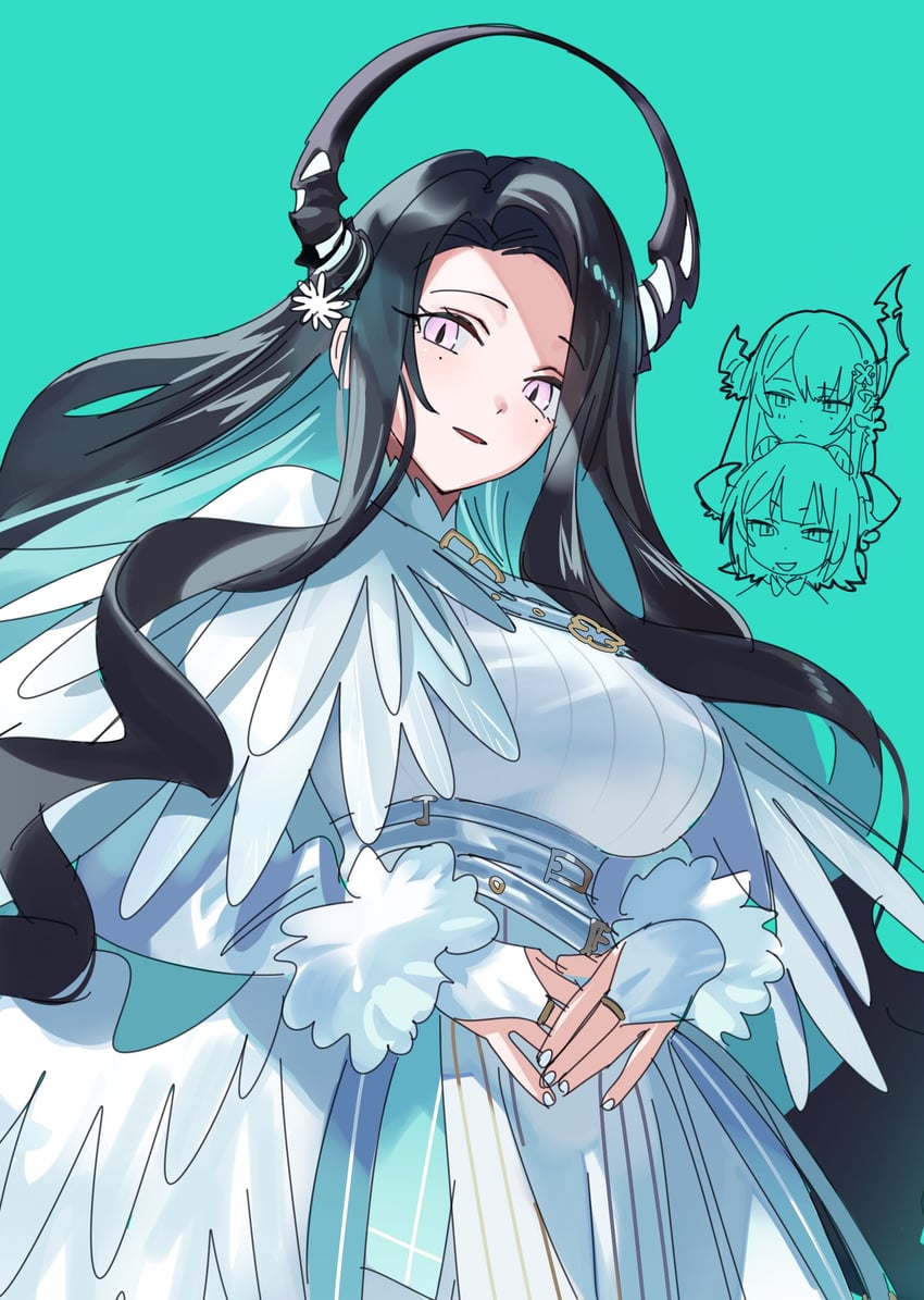 nerissa ravencroft, aradia ravencroft, and malpha ravencroft (hololive and 1 more) drawn by yomosaka