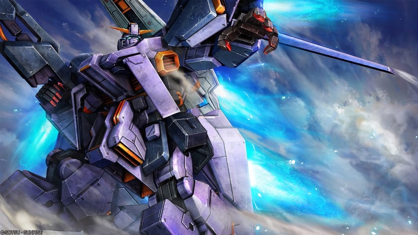 gundam tr-1 hazel (gundam and 3 more) drawn by tenjin_hidetaka