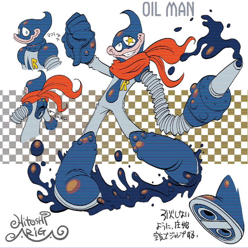 oil man (mega man and 2 more) drawn by ariga_hitoshi