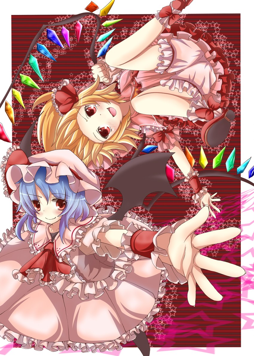 remilia scarlet and flandre scarlet (touhou) drawn by haru_ion