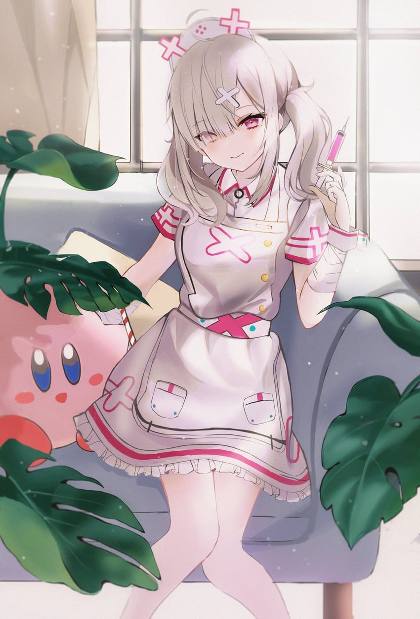 kirby and sukoya kana (nijisanji and 1 more) drawn by ri_yonn