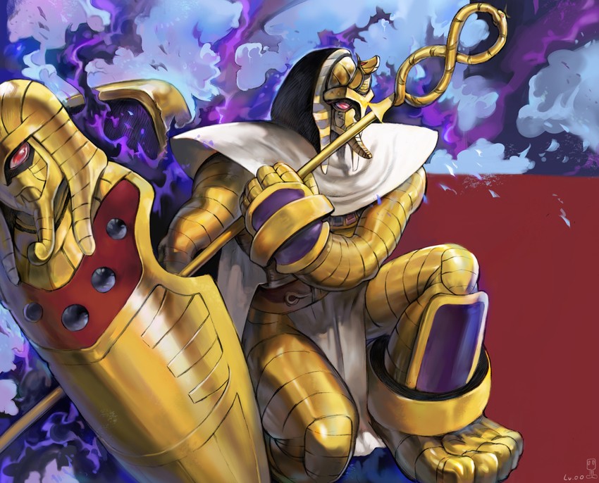 pharaohmon (digimon and 1 more) drawn by level-00